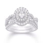 14 Karat White Gold 0.76 Carat Diamonds (0.15 CTR) Oval Bridal Ring-0532663-WG