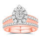 14 Karat Rose Gold 1.00 Carat Diamonds (0.20 CTR) Pear Bridal Ring-0532674-RG