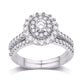 14 Karat White Gold 1.00 Carat Diamonds (0.20 CTR) Oval Bridal Ring-0532692-WG
