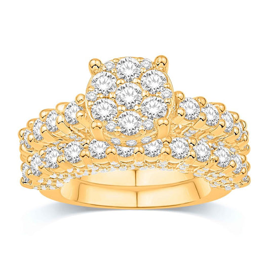 10 Karat All Yellow 2.95 Carat Diamonds Bridal Ring-0532695-ALY