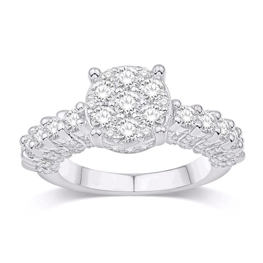 10 Karat White Gold 2.95 Carat Diamonds Bridal Ring-0532695-WG