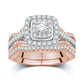 14 Karat Two-Tone (Rose and White) Gold 0.99 Carat Diamonds (0.20 CTR) Certified Round Bridal Ring-0532731-RW