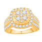 10 Karat Yellow Gold 2.00 Carat Diamonds Cushion Ladies Ring-0532764-YG