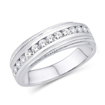 10 Karat White Gold 0.75 Carat Diamonds Men's Band-0625080-WG