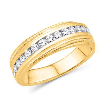 10 Karat Yellow Gold 0.50 Carat Diamonds Classic Men's Band-0625094-YG