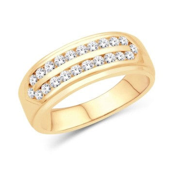 10 Karat Yellow Gold 0.44 Carat Diamonds Classic Men's Band-0625095-YG