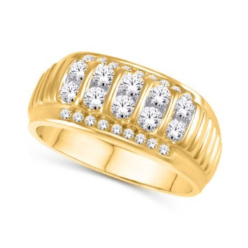 10 Karat Yellow Gold 1.00 Carat Diamonds Classic Men's Band-0625101-YG