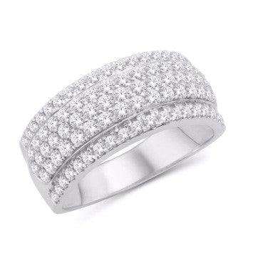 10 Karat White Gold 1.80 Carat Diamonds Classic Men's Band-0625107-WG