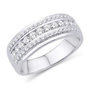 10 Karat White Gold 0.70 Carat Diamonds Men's Band-0625828-WG