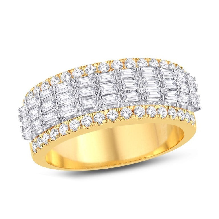 10 Karat Two-Tone Gold 1.10 Carat Diamonds Classic Men's Band-0625922-TT