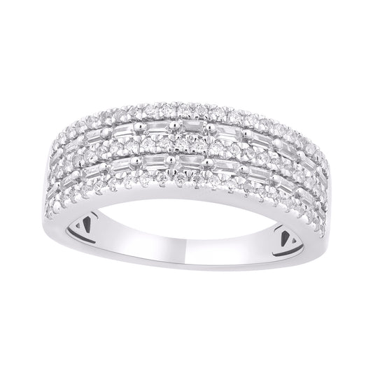 10 Karat White Gold 0.96 Carat Diamonds Classic Men's Band-0660002-WG