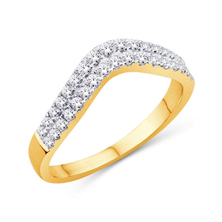 10 Karat Yellow Gold 0.33 Carat Diamonds Classic Ladies Band-0725882-YG