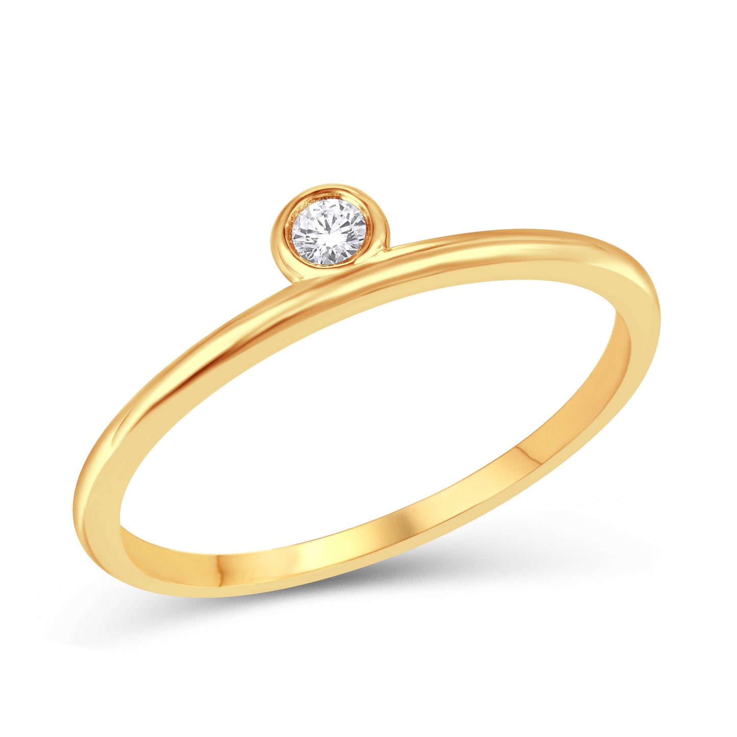 10 Karat All Yellow Gold 0.05 Carat Diamonds Single Stone Ladies Band-0725903-ALY