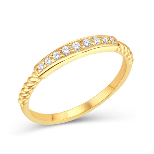 10 Karat All Yellow Gold 0.13 Carat Diamonds Fashion Ladies Band-0725918-ALY
