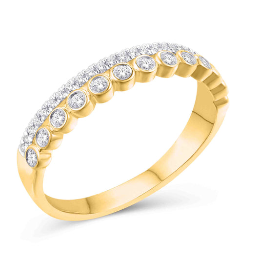 10 Karat All Yellow Gold 0.25 Carat Diamonds Classic Ladies Band-0725996-ALY
