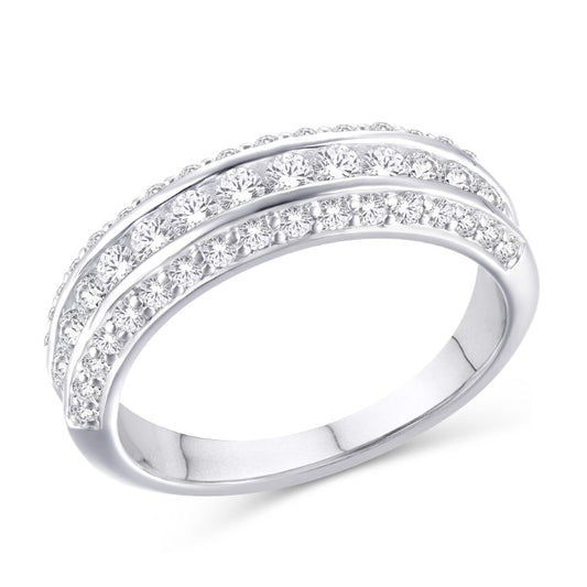 10 Karat White Gold 1.00 Carat Diamonds Classic Ladies Band-0726009-WG