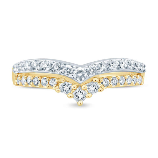 10 Karat Two-Tone (Yellow and White) Gold 0.50 Carat Diamonds Fancy Ladies Band-0729829-YW