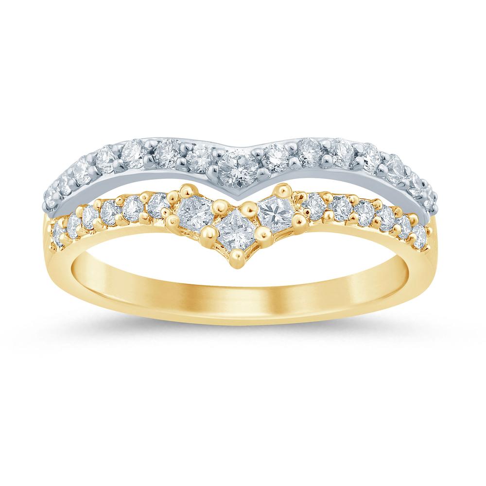 10 Karat Two-Tone (Yellow and White) Gold 0.50 Carat Diamonds Fancy Ladies Band-0729829-YW