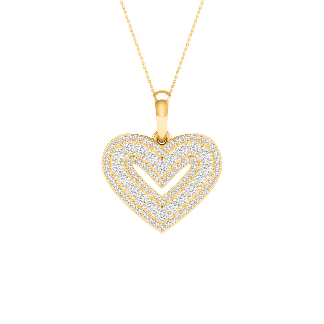 10 Karat Yellow Gold 0.25 Carat Diamonds Heart Pendant-0827935-YG