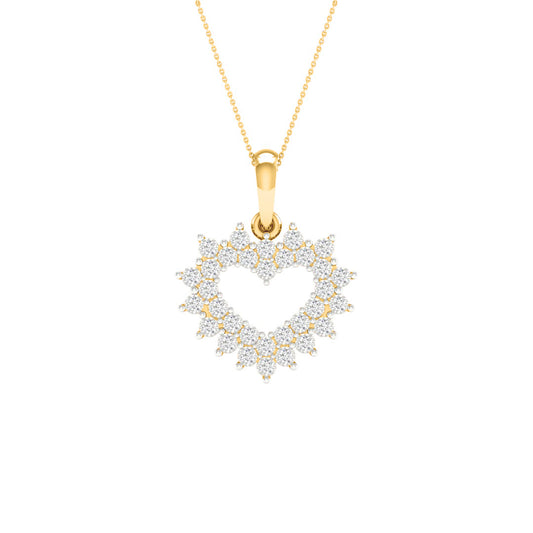 10 Karat Yellow Gold 0.10 Carat Diamonds Heart Pendant-0827944-YG
