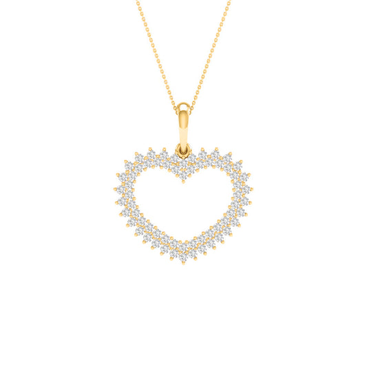 10 Karat Yellow Gold 0.20 Carat Diamonds Heart Pendant-0827946-YG