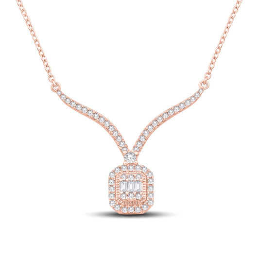 14 Karat Rose Gold 0.50 Carat Diamonds Cushion Pendant-0832079-RG