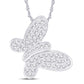 14 Karat White Gold 0.50 Carat Diamonds Butterfly Pendant-0832080-WG
