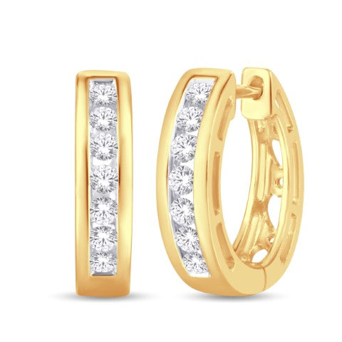 10 Karat Yellow Gold 0.25 Carat Diamonds Classic Hoops-0925136-YG