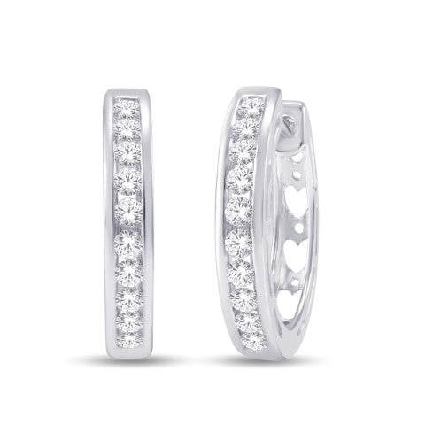 10 Karat White Gold 0.50 Carat Diamonds Classic Hoops-0925137-WG