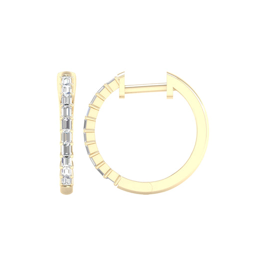 10 Karat Yellow Gold 0.25 Carat Diamonds Classic Hoops-0927807-YG