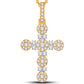10 Karat All Yellow Gold 1.20 Carat Diamonds Latin Cross HipHop Pendant-1025772-ALY
