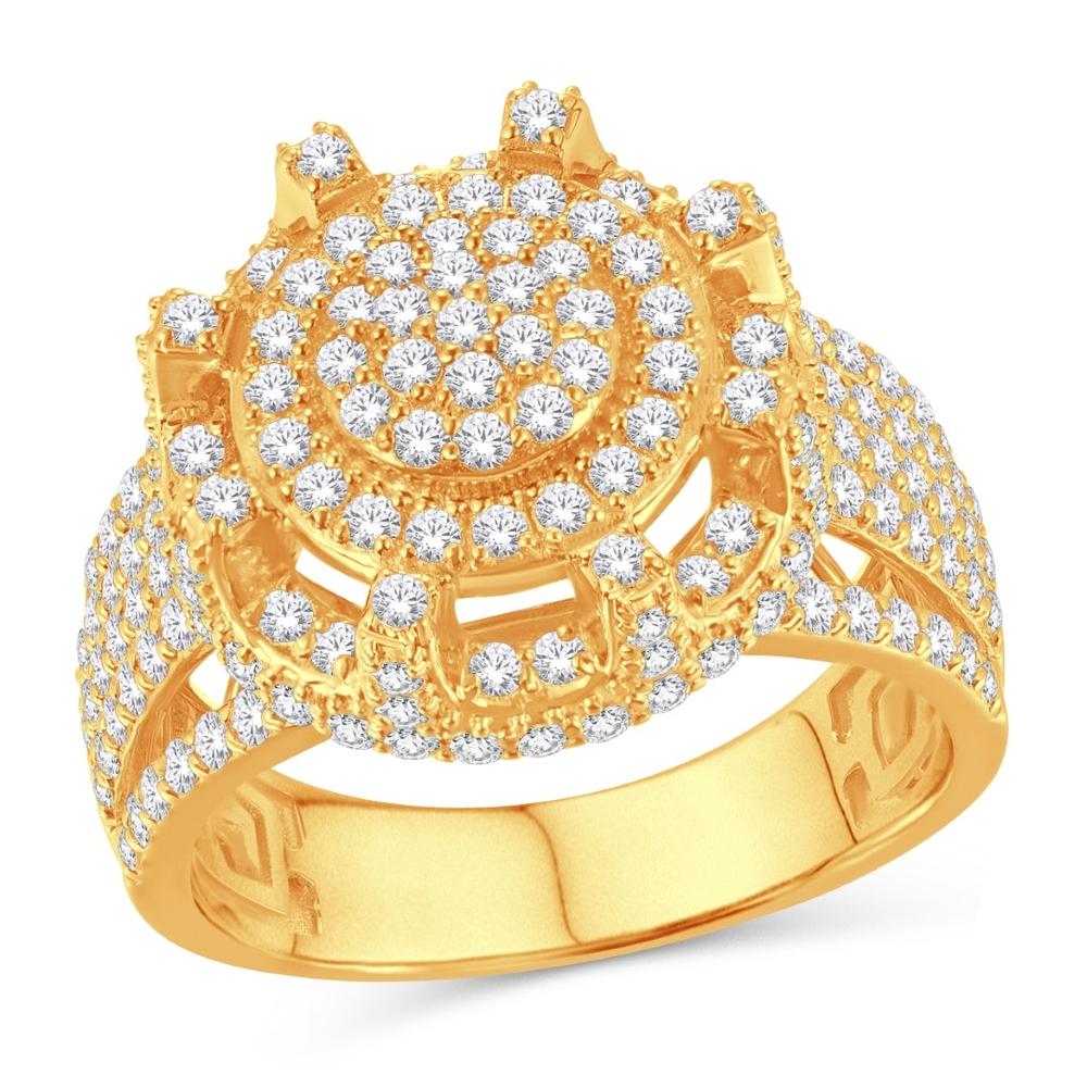 10 Karat All Yellow Gold 2.63 Carat Diamonds Round Men's Ring-1025856-ALY