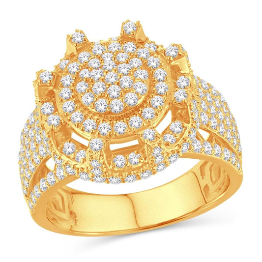 10 Karat All Yellow Gold 2.63 Carat Diamonds Round Men's Ring-1025856-ALY