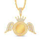 10 Karat Yellow Gold 1.55 Carat Diamonds Round with Angel Memory Charms HipHop Pendant-1026200-YG