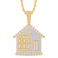 10 Karat Two-Tone (Yellow and White) Gold 2.35 Carat Diamonds House HipHop Pendant-1026294-YW