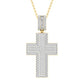 10 Karat Two-Tone (Yellow and White) Gold 2.00 Carat Diamonds Latin Cross HipHop Pendant-1027112-YW