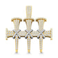 10 Karat Two-Tone (Yellow and White) Gold 2.10 Carat Diamonds Latin Cross HipHop Pendant-1030027-YW