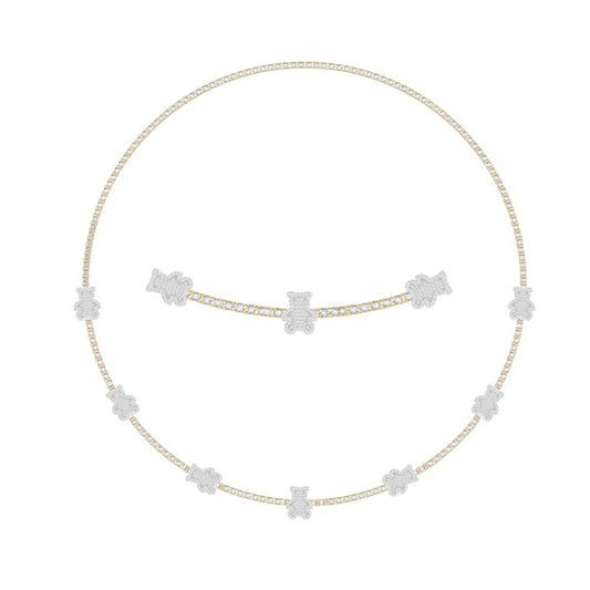 10 Karat Two-Tone (Yellow and White) Gold 2.37 Carat Diamonds Teddy Necklace-1430031-YW