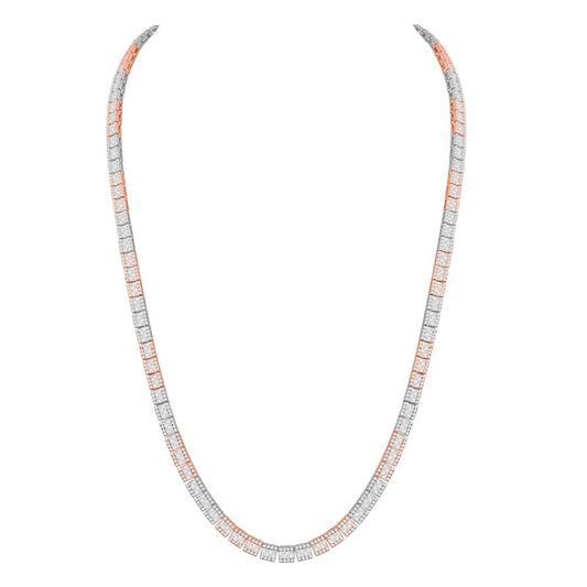 10 Karat Two-Tone (White and Rose) Gold 10.62 Carat Diamonds Fashion Chain-1432072-WR