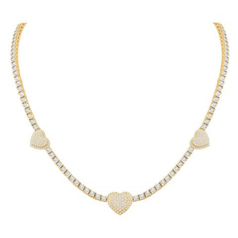 10 Karat Yellow Gold 3.02 Carat Diamonds Heart Necklace-1432081-YG