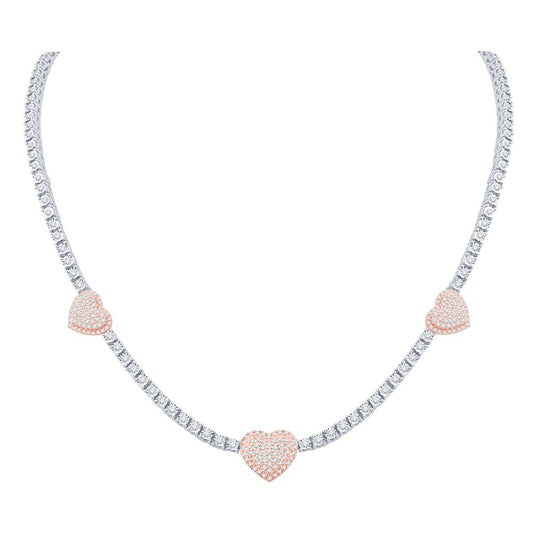 10 Karat White Gold 3.00 Carat Diamonds Heart Necklace-1432093-WG