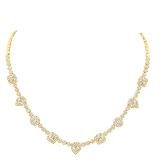 10 Karat Yellow Gold 3.44 Carat Diamonds Fashion Necklace-1432108-YG