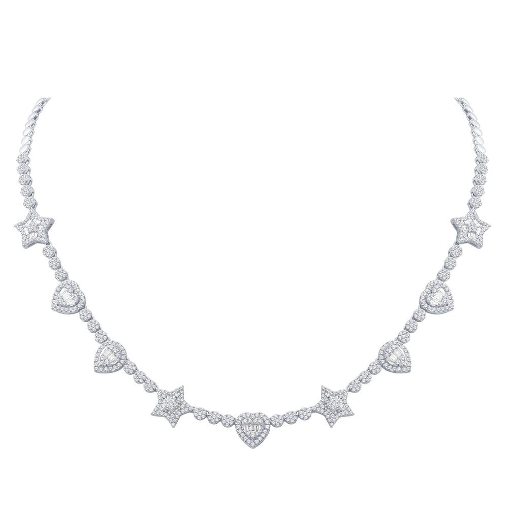 10 Karat White Gold 3.74 Carat Diamonds Fashion Necklace-1432109-WG