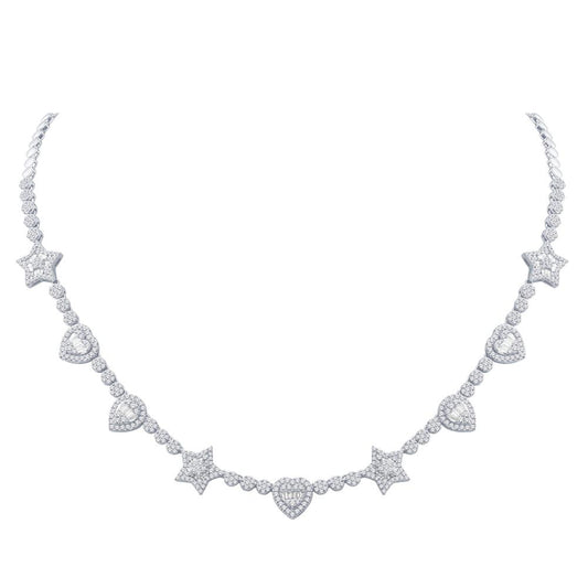 10 Karat White Gold 3.74 Carat Diamonds Fashion Necklace-1432109-WG