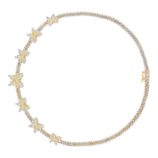 10 Karat Yellow Gold 3.92 Carat Diamonds Butterfly Necklace-1460002-YG
