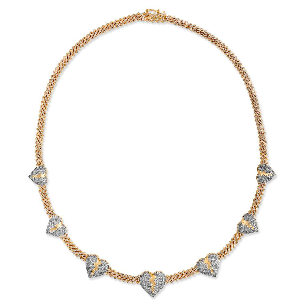 10 Karat Yellow Gold 4.15 Carat Diamonds Heart Necklace-1460004-YG