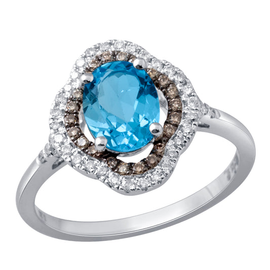 18K 0.30 CT Diamond & PINK TOURMALINE RING