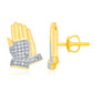 10K 0.18CT D-MICROPAVE EARRINGS "PRAYING HANDS"L