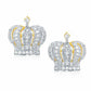 10K 0.25CT D-MICROPAVE EARRINGS " CROWN "