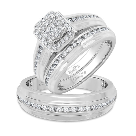 14K 0.87CT Diamond Trio Set